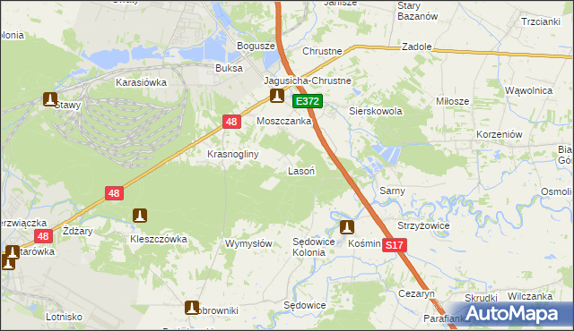 mapa Lasoń, Lasoń na mapie Targeo