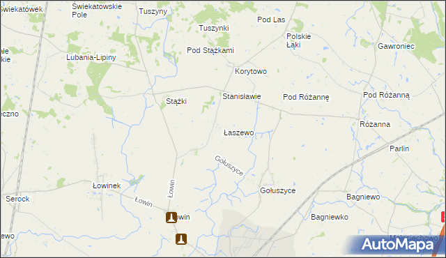 mapa Łaszewo gmina Pruszcz, Łaszewo gmina Pruszcz na mapie Targeo