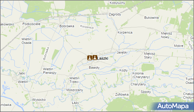 mapa Laszki powiat jarosławski, Laszki powiat jarosławski na mapie Targeo