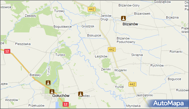 mapa Łaszków, Łaszków na mapie Targeo