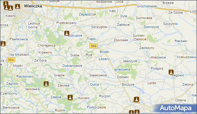 mapa Łazany, Łazany na mapie Targeo