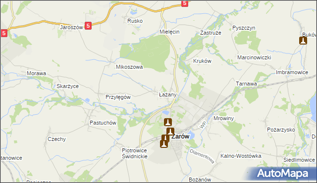 mapa Łażany, Łażany na mapie Targeo