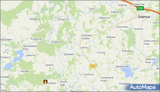 mapa Łebno, Łebno na mapie Targeo