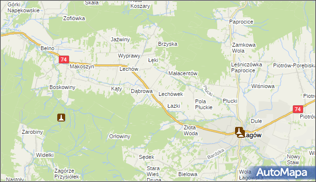 mapa Lechówek, Lechówek na mapie Targeo