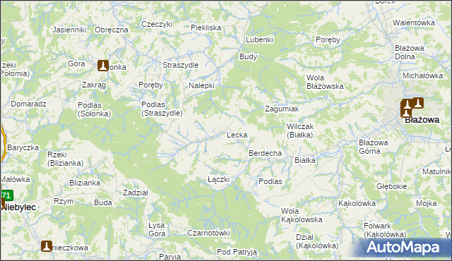 mapa Lecka, Lecka na mapie Targeo
