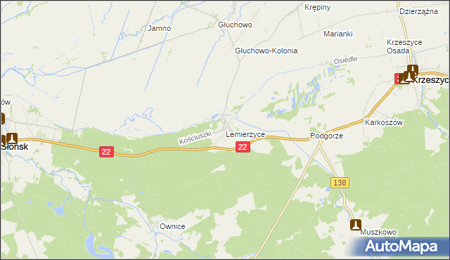mapa Lemierzyce, Lemierzyce na mapie Targeo