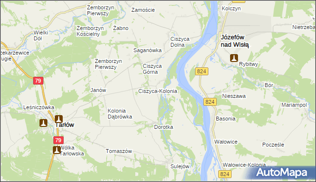 mapa Leśne Chałupy, Leśne Chałupy na mapie Targeo