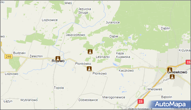 mapa Leśnianki, Leśnianki na mapie Targeo