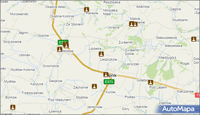 mapa Leszczków, Leszczków na mapie Targeo