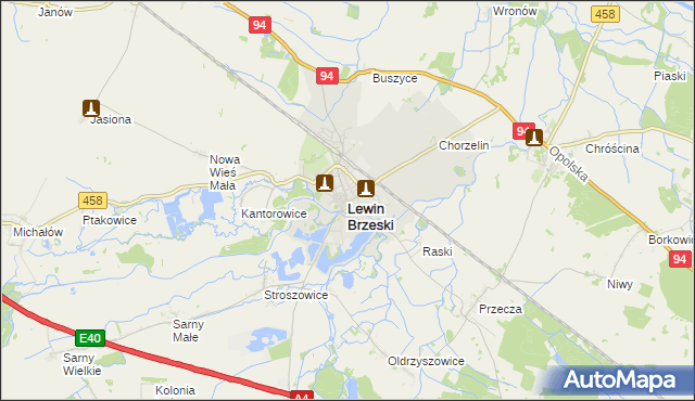 mapa Lewin Brzeski, Lewin Brzeski na mapie Targeo