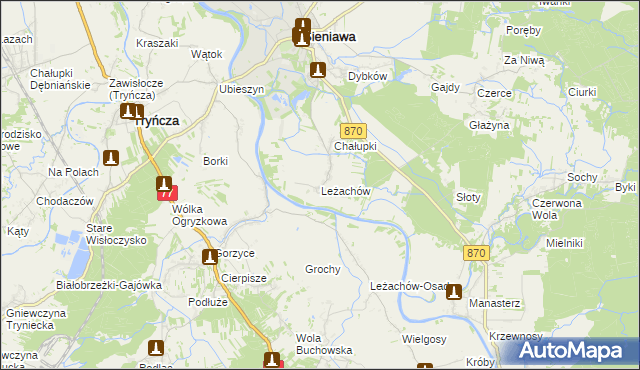 mapa Leżachów, Leżachów na mapie Targeo