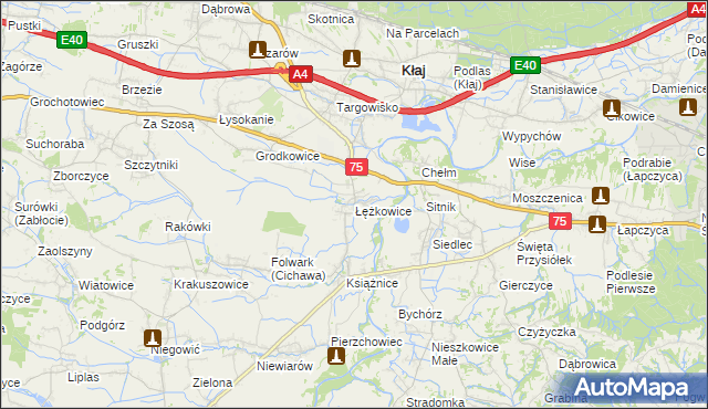 mapa Łężkowice, Łężkowice na mapie Targeo