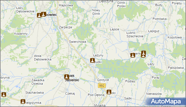 mapa Łężyny, Łężyny na mapie Targeo