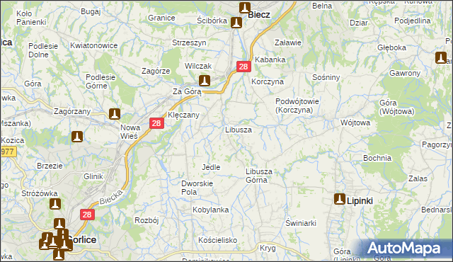 mapa Libusza, Libusza na mapie Targeo