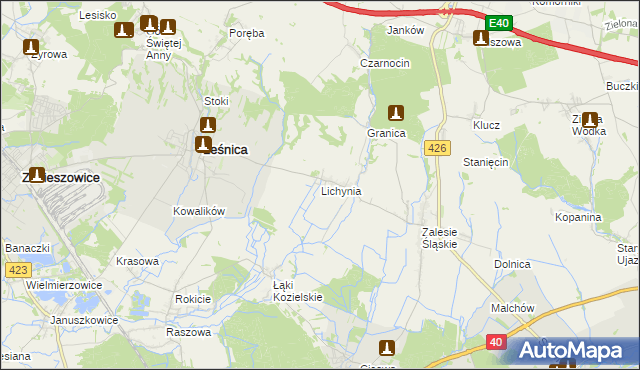 mapa Lichynia, Lichynia na mapie Targeo