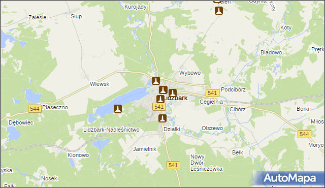 mapa Lidzbark, Lidzbark na mapie Targeo