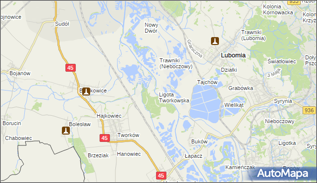 mapa Ligota Tworkowska, Ligota Tworkowska na mapie Targeo