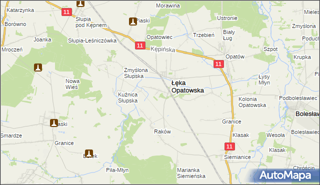 mapa Lipie gmina Łęka Opatowska, Lipie gmina Łęka Opatowska na mapie Targeo