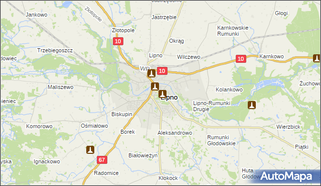 mapa Lipno, Lipno na mapie Targeo