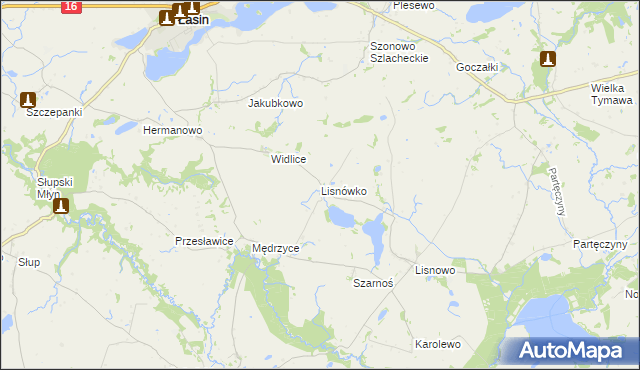 mapa Lisnówko, Lisnówko na mapie Targeo