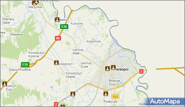 mapa Łobaczew Mały, Łobaczew Mały na mapie Targeo