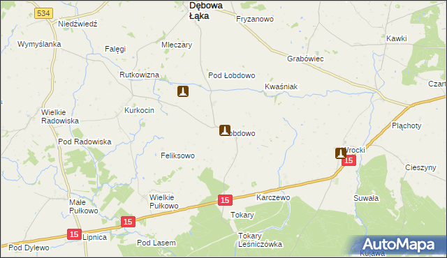 mapa Łobdowo, Łobdowo na mapie Targeo