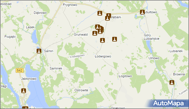 mapa Łodwigowo, Łodwigowo na mapie Targeo