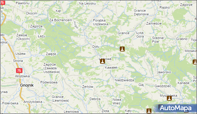 mapa Łoniowa, Łoniowa na mapie Targeo