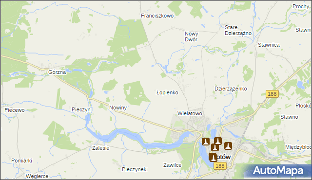 mapa Łopienko, Łopienko na mapie Targeo