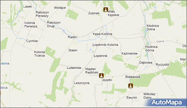 mapa Łopiennik, Łopiennik na mapie Targeo