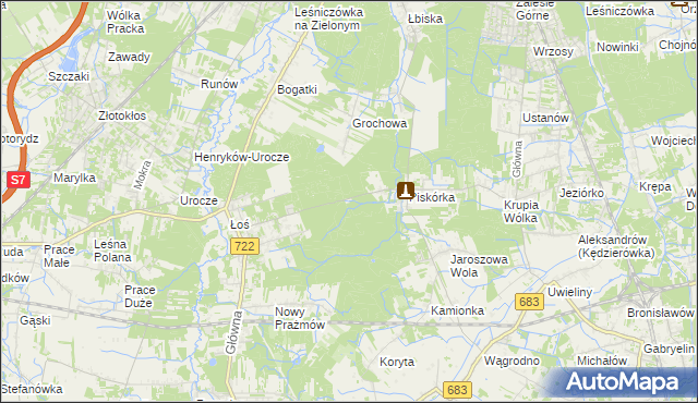 mapa Łoś Gajówka, Łoś Gajówka na mapie Targeo