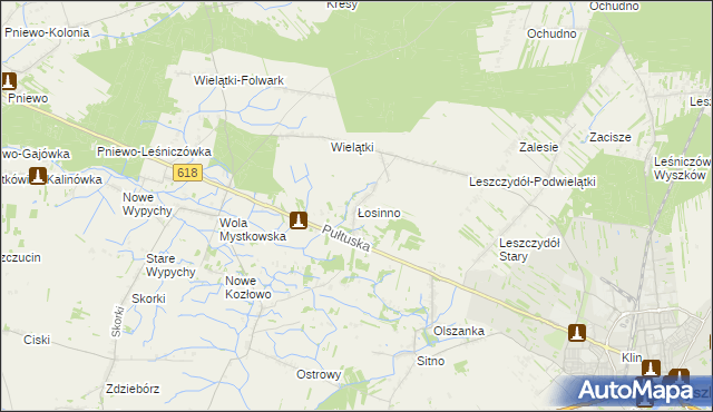mapa Łosinno, Łosinno na mapie Targeo
