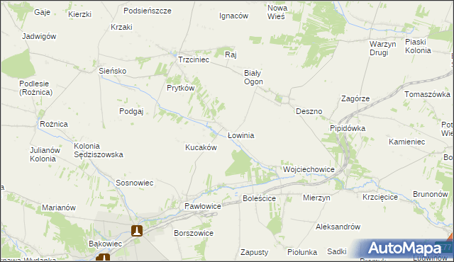 mapa Łowinia, Łowinia na mapie Targeo