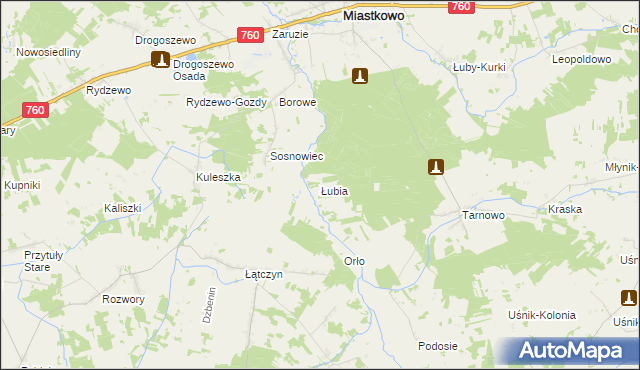 mapa Łubia, Łubia na mapie Targeo