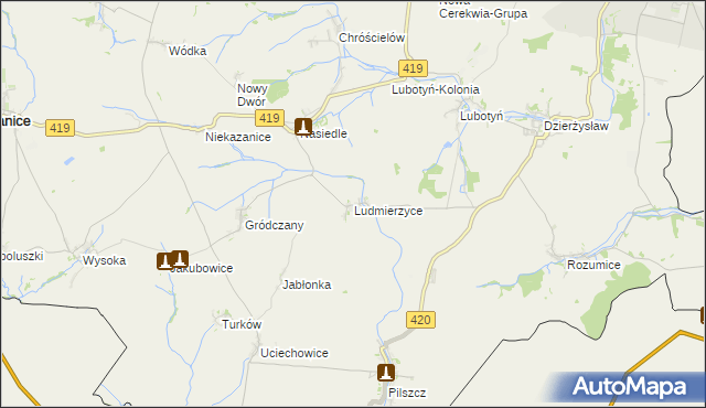 mapa Ludmierzyce, Ludmierzyce na mapie Targeo