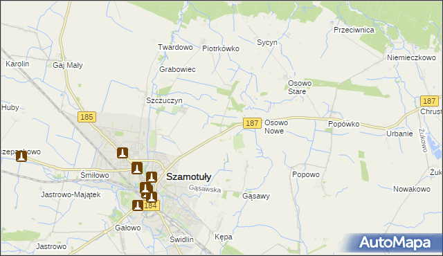 mapa Ludwikowo gmina Szamotuły, Ludwikowo gmina Szamotuły na mapie Targeo
