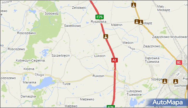 mapa Łukocin, Łukocin na mapie Targeo