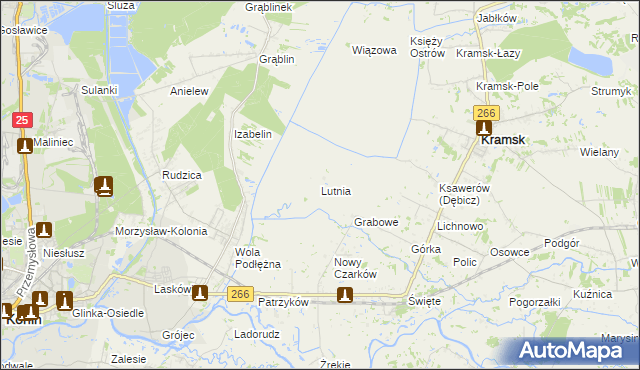 mapa Lutnia, Lutnia na mapie Targeo