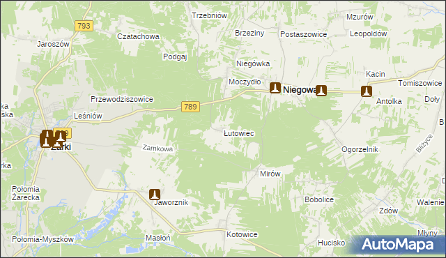 mapa Łutowiec, Łutowiec na mapie Targeo