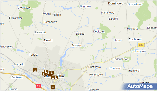 mapa Mączniki gmina Środa Wielkopolska, Mączniki gmina Środa Wielkopolska na mapie Targeo