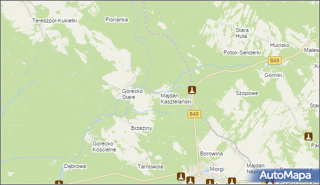 mapa Majdan Kasztelański, Majdan Kasztelański na mapie Targeo