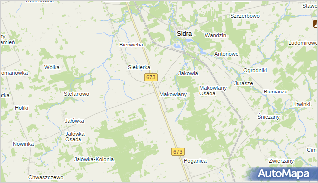 mapa Makowlany, Makowlany na mapie Targeo