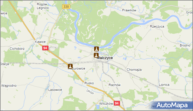 mapa Malczyce powiat średzki, Malczyce powiat średzki na mapie Targeo