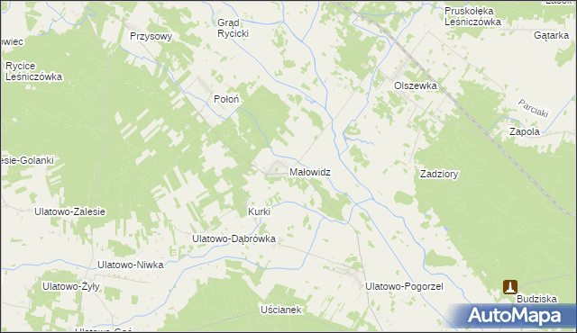 mapa Małowidz, Małowidz na mapie Targeo