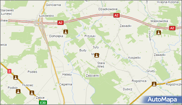 mapa Manie, Manie na mapie Targeo