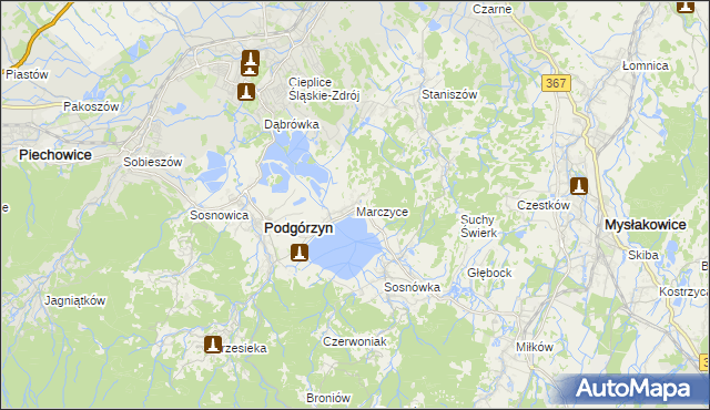 mapa Marczyce, Marczyce na mapie Targeo