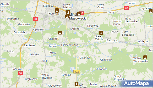 mapa Marianka gmina Mińsk Mazowiecki, Marianka gmina Mińsk Mazowiecki na mapie Targeo