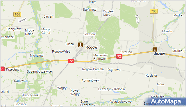 mapa Marianów Rogowski, Marianów Rogowski na mapie Targeo