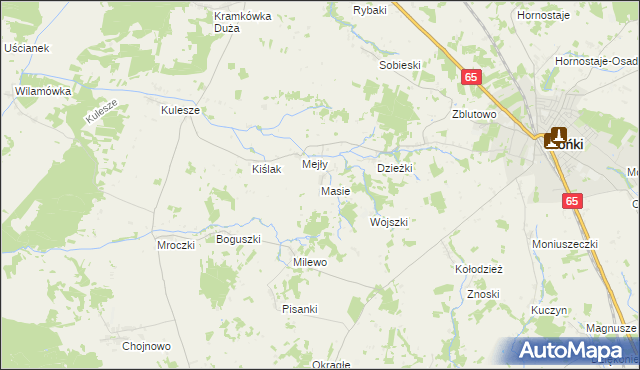 mapa Masie, Masie na mapie Targeo