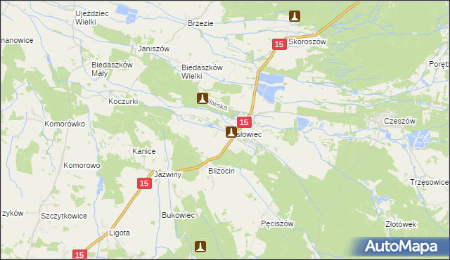 mapa Masłowiec, Masłowiec na mapie Targeo